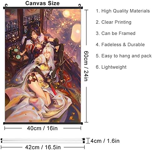 Genshin Плакат Игрални Герои Бэйдоу и Нингуан Превъртане Живопис Спалня Модерен Семеен Декор на Платното за монтаж на стена Арт Принт на Картина