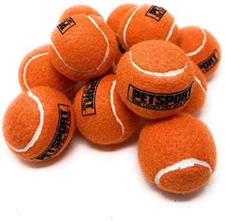 Играчка за куче с оранжеви Тенис топката PetSport | 12 Опаковки Средни (2,5 инча) Безопасни за домашни любимци Войлочных