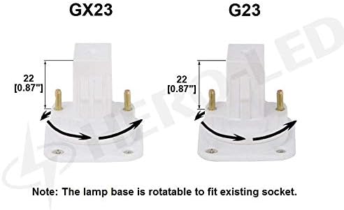 HERO-LED GX23D-8W-DW Завъртане PL-S лампа GX23D с 2-пинов led КФЛ/Компактна луминесцентна лампа за замяна, 8 Вата, което