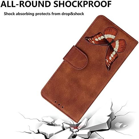 Чанта-портфейл Monwutong за телефон Motorola Moto G32, с отпечатан във формата на пеперуда, На Допир устойчив на удари