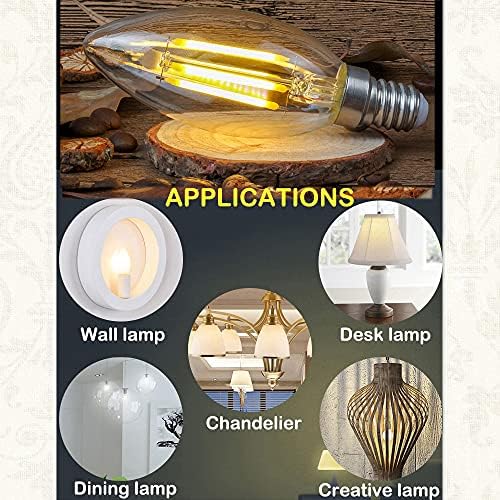 Led лампа Lighteet E12 Мощност от 4 Вата, Еквивалентна на 40-Ватова Лампочкам за монтаж на таван фенове под формата на