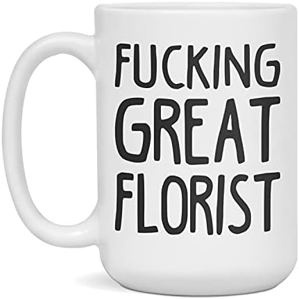 Охренительно готино цвете за подарък офис чаша със саркастичен тяхното чувство за хумор за възрастни, 11 Грама Бял цвят