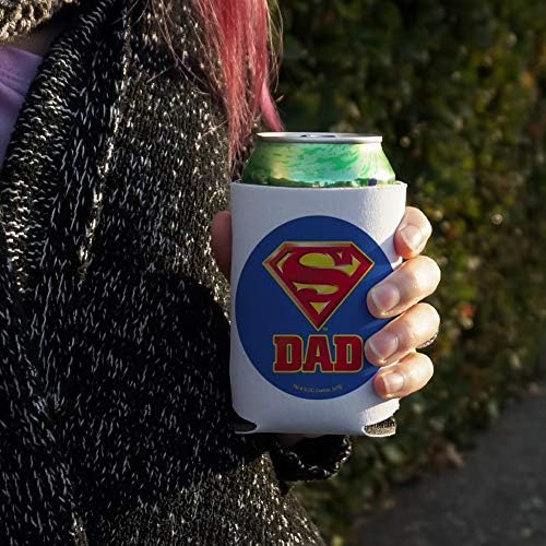 Охладител с логото на Супермен Super Dad Shield за охлаждане на консерви - Ръкав за обнимания напитки Сгъваем Изолатор