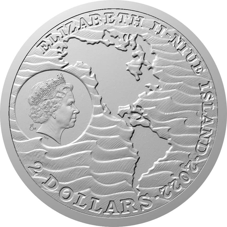 2022 Откриването на Америка PowerCoin Христофор Колумб 1 Унция Сребърна монета 2 $ Ниуе 2022 Пруф