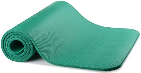 Предмети от първа необходимост 1/2-Инчов Много дебело килимче за йога с висока плътност със защита от прекъсвания с каишка за носене на ръка, зелен
