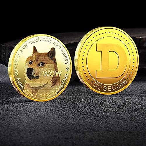 2 БР Възпоменателна Монета Dogecoin с тегло 1 унция, Покрити със злато листа, една Сребърна Монета Dogecoin с Защитен