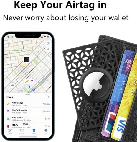Притежателят на Apple Airtag за чантата си Airtag, калъф за карта, 2 опаковки, Ултратънък калъф-подложка с размер на