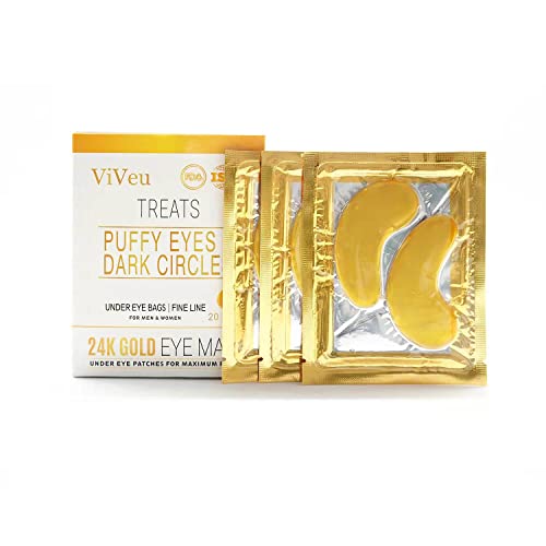 Хидратиращ петна ViVeu 24-каратово Злато collagen under eye mask за бързо изсветляване на Тъмните кръгове и премахване