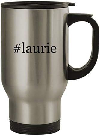 Подарък дрънкулки #laurie - Пътна Кафеена Чаша с Хэштегом от Неръждаема Стомана с Тегло 14 грама, Сребрист