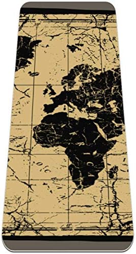 Siebzeh Ретро Карта на Стария свят Компас Премиум-Дебела подложка за Йога Устойчив Гумен Нескользящий подложка за здраве