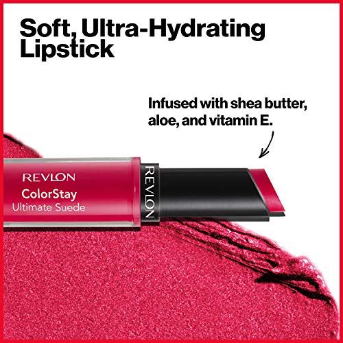 Червило Revlon ColorStay Ultimate Suede Lipstick, Устойчива Мека Ультраувлажняющая червило за устни, наситени с витамин