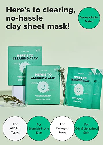 С маска I оросяване планина CARE Clay Sheet Mask - Ето Почистваща глина, 4 EA + Гидроколлоидный помощ от акне Трио -