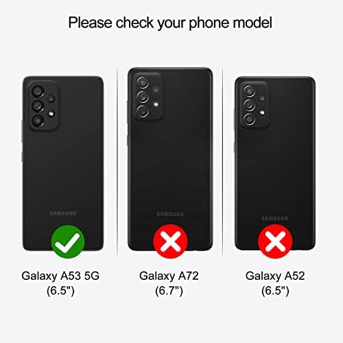 Калъф JZASES за Galaxy а a53 5G, 2 в 1, Магнитен Подвижна устойчив на удари калъф, флип-надолу капачката-за награда от изкуствена кожа със слот за карти Samsung Galaxy а a53 5G, черен
