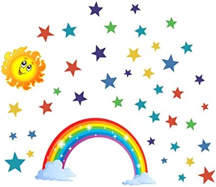 ORFOFE Етикети За детска Стая Декор За детска Стая Етикети В Прозореца на Слънчевата Звезда на Стенописи и Стенни Художествени