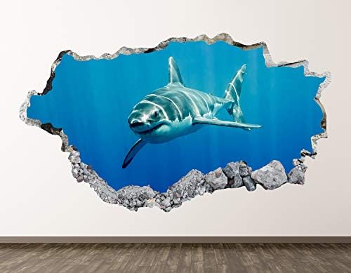 Западна Планинска Акула Стикер За Стена, Арт Декор на 3D Разби Детски Стикер С Животни, Стенни Картини за Подарък За
