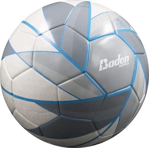 Тренировъчен топка за мини-футбол Baden Serpen с нисък отскок, Сиво / Бяло / Синьо, Размер 4