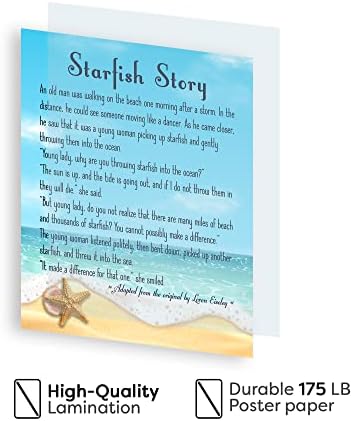 На голям плакат с историята на морска звезда 16x20 ; Стенно изкуство Звезден грънчар; Вдъхновяващи стенно изкуство на плажа; Разпечатки с морски стихотворения; Цитат ?
