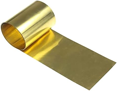 Латунная Плоча Меден лист фолио H62 Месинг лист за метални изделия с Дебелина 0,4 мм, дължина 3000 мм /118,11 инча Латунная