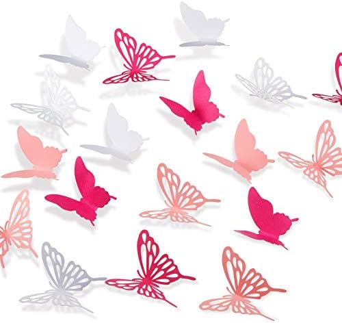 120 Бр. 3D Хартиени Стикери за стена с Пеперуди, 3 Цвята, Отделящи Декор с Пеперуди, Стикери за Стена с Пеперуди за Всекидневна,