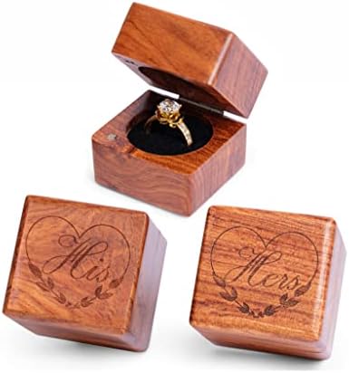 Титуляр пръстени за него и за нея – Дървена Кутия за ръчно изработени пръстени за Сватбената церемония, Кутии за пръстени с малък надпис за Годеж /оферти, Дървена к?
