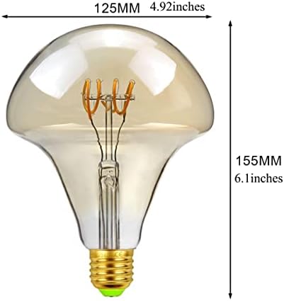 Led лампа с нажежаема жичка Edearkar 4W E26 (Еквивалент на 40 Вата), Led лампа във формата на Грибовидного Облак, Топъл