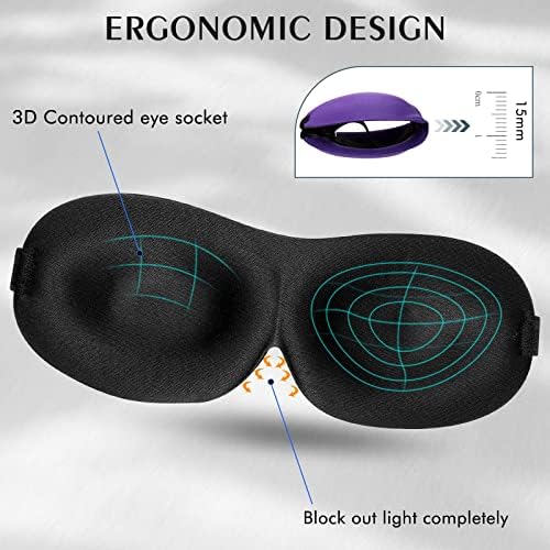 Bonuci 12 Опаковки Маска за Сън Затемненная 3D Маска за очи за Сън Сверхлегкая Маска За Сън, Нощен Превръзка на очите,