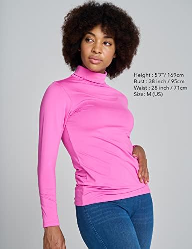 Жена топлинна бельо LAPASA с високо воротом, Риза с дълъг ръкав в руното на лигавицата на белия дроб/Средно тегло L88/L90