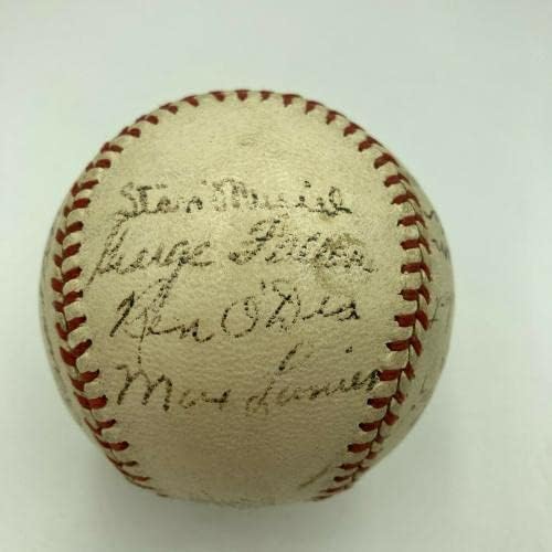 1943 Екипът на Сейнт Луис Кардиналс е Подписан Договор С Стэном Музиалом от Националната лига бейзбол JSA - Бейзболни