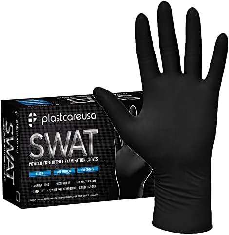 100 Нитриловых изпита ръкавици 3,5 Mils - за Еднократна употреба Нестерильные защитни ръкавици без латекс и прах от PlastCare