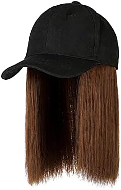 mmknlrm Най прическа Бейзболен перука с Дълга коса Регулируема шапка за коса Директен шапка, перука E39 скоба за козирка