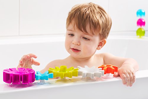 Играчки за къпане е добре Дошъл COGS - Сензорни Детски играчки в стил Gear за баня - Пълнители за великденски кошници - Цветни - на Възраст от 12 месеца и по-възрастни - 5 бро