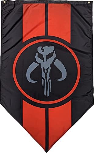 Мандалорский знамето на Междузвездни войни - мандалорский герб с червени ивици