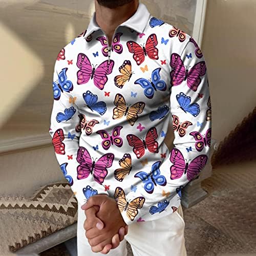 YHAIOGS, блуза с дълъг ръкав, мъжки коледен подарък дядо коледа, 3D дигитален печат, на ревера, риза с къс ръкав, тениска,