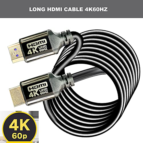 Кабел 4K, HDMI 15 метра 2,0 18 Gbit/s, Високоскоростен HDMI кабел 4K60 2K120 1080P eARC HDR HDCP 2,2 2,3 Съвместим с
