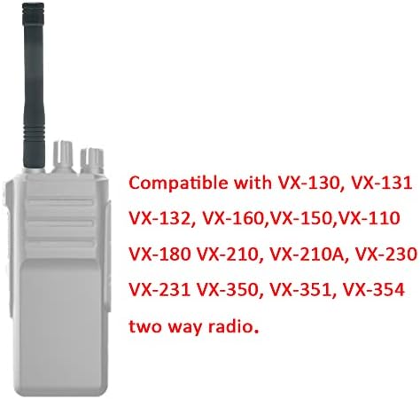 TDYU UHF 400-470 Mhz Къса антена за Yaesu Vertex VX-160 VX-180 VX-150 VX-110 VX-130 VX-400 VX-410 VX-420 VX-414 VX-424 VX-428 VX-VX 600-820 VX-920 VX-970 Преносима радиостанция Двустранно радио 2 опаковки