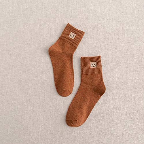Houchu/ Дамски Памучни Потни чорапи, Топли, Дишащи Дамски Чорапи за Зимата и Есента, Жакард Чорапи-тръба Средна дължина