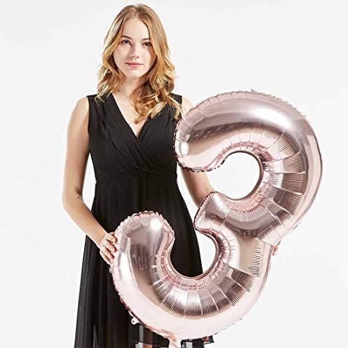 40-инчов Фолио от Розово Злато, 53 Хелий Гигантски Въздушен Балон с Цифрови Номера, Украса на 53-ти Рожден Ден, за жени