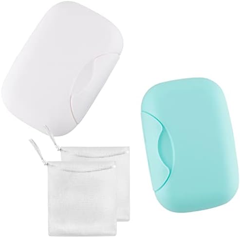Snowkingdom 2 Опаковки Бяло и Синьо Пътен препарат за съдове Притежателя Калъф Запечатан Контейнер Shower Bathroom Домашен