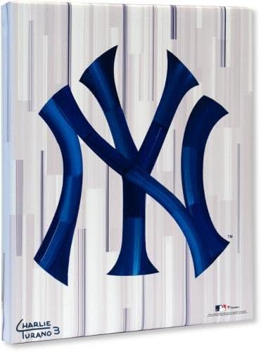 Логото на Ню Йорк Янкис 16 x 20 NY с Бял Абстрактен Фон В Галерия, Украсена с Жиклеем - Оригинално изкуство MLB и щампи