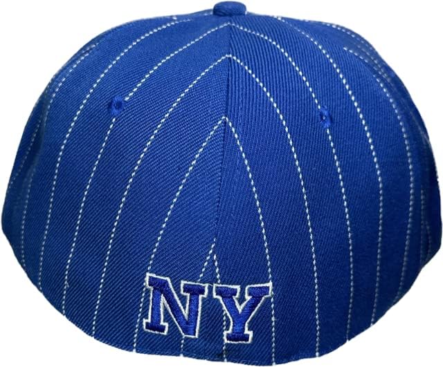 Ню Йорк бейзболна шапка в тънка ивица, Черна бейзболна шапка в стил хип-хоп. Размер на 62 виж 7 3/4 Синьо, Червено, Байжовый,