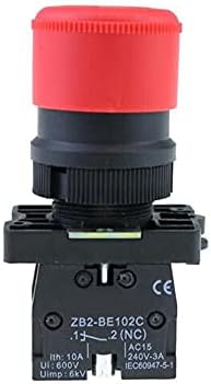 TPUOTI 22 mm NC Червен Бутон превключвател за аварийно спиране + NC AC660V/10A XB2-BS542