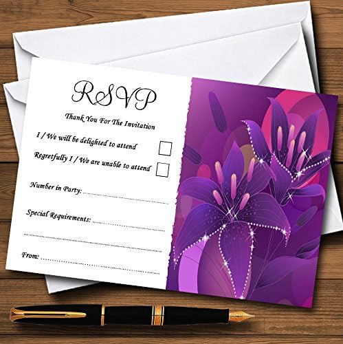 Персонални Покани, Картички с Виолетово-Розова Лилия