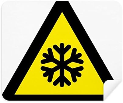 Предупредителен Символ Жълт Черен Сняг Пътна Черешката Триъгълник Плат За Почистване на Екрана за Пречистване на 2 елемента Замшевой Тъкан