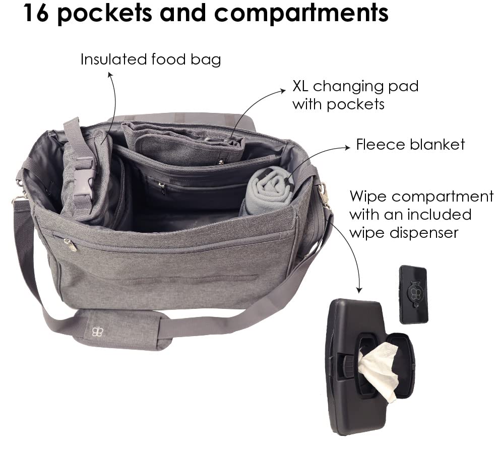 bblüv - Ültra - Мултифункционална чанта за пелени с голям капацитет, чанта за пътуване за мама, промяна на подложка в комплекта – Чанта за памперси с устройство за преоб?