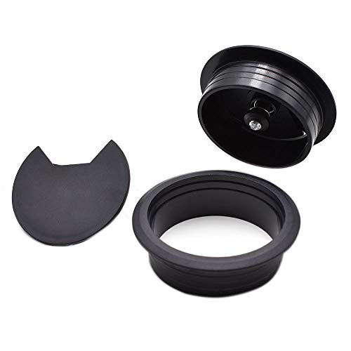 2 Инча (50 мм) Черни Телена Люверсы и Кабелни Превръзки Комплект от ABS-Пластмаса, Капак с отвор за Плот, Органайзер