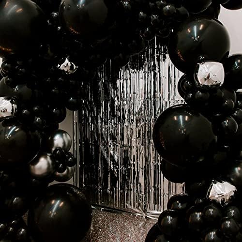 PartyWoo Черни балони, 50 бр 5-Инчов Матов черни Балони, Латексови балони, за Арки, Гирлянди от балони и като Украса