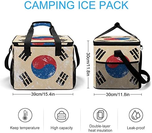 Ретро Bmw-Хладилник с Флага на Южна Корея, Изолирано Запечатани Чанта-Тоут, Преносима Охлаждаща Чанта за Обяд по Рамото
