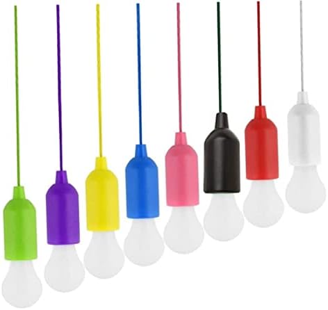 Eioflia Електрическа Крушка с трактор Кабел, Led Лампа с Батерии, Цветни Подвесная Лампа, Led лампа за въжето 8 бр. (без
