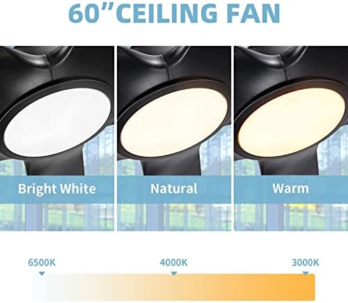 Вентилатор на тавана Newday 60 с подсветка, Черни Вентилатори, Модерен вентилатор на Тавана с осветление и дистанционно