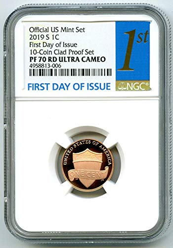 Монетен ДВОР на САЩ Линкълн Union Shield 2019 Г. ОФИЦИАЛНО ДОКАЗАТЕЛСТВО за ПЪРВИЯ ДЕН на ИЗДАВАНЕ Penny Cent PF70 RD UCAM NGC